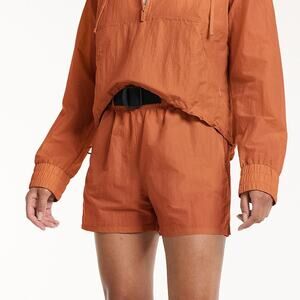 FLX Women's  Buckle-Front Twill Woven Shorts, Size: Large  Med Brown NWT